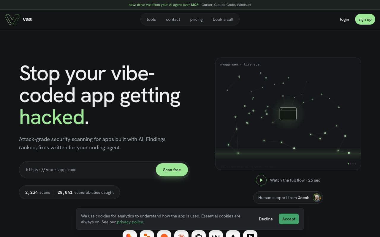 Screenshot of Vibe App Scanner