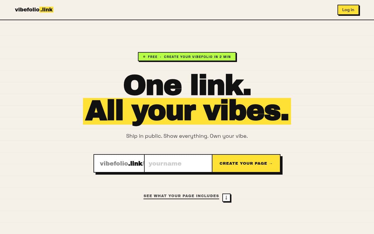 Screenshot of vibefolio