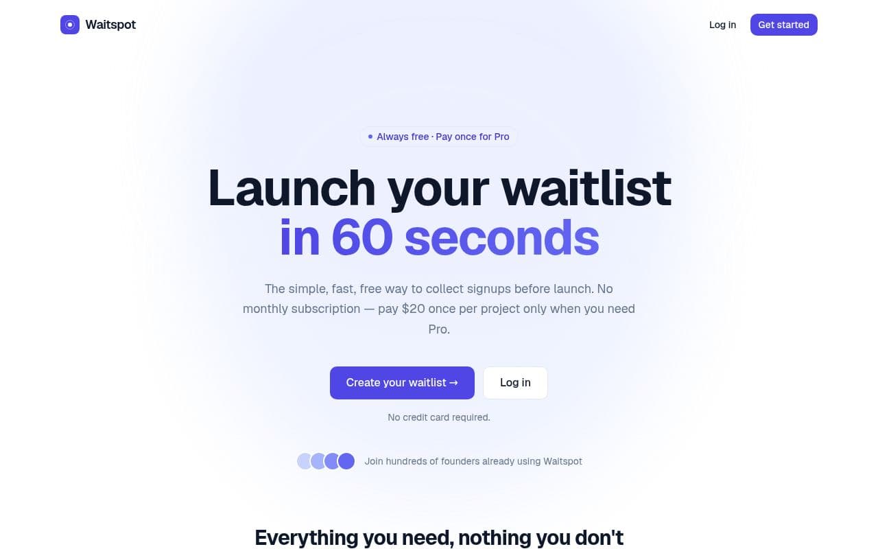 Screenshot of Waitspot