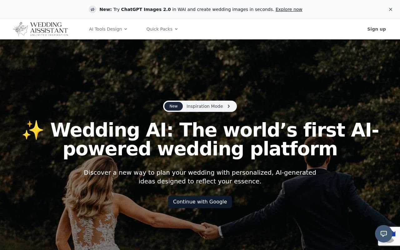 Screenshot of WeddingAIssistant
