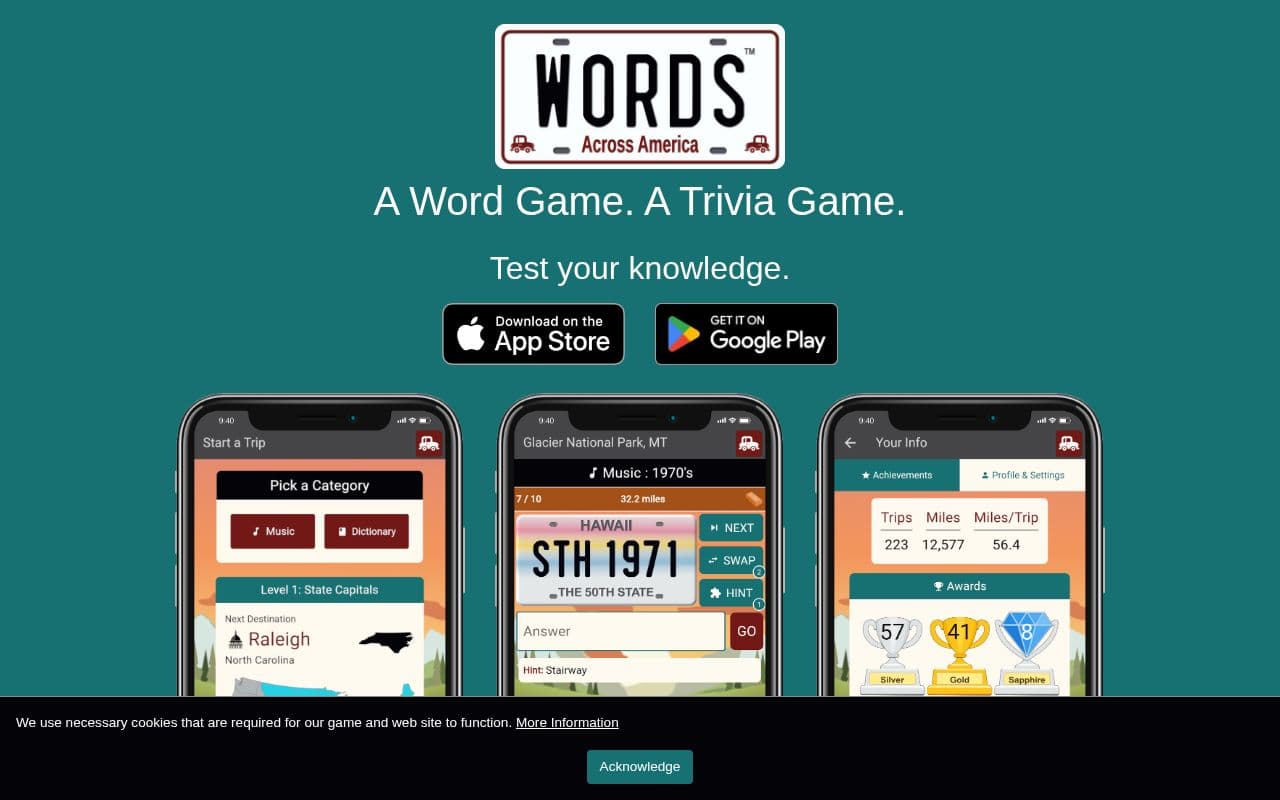 Screenshot of Words Across America
