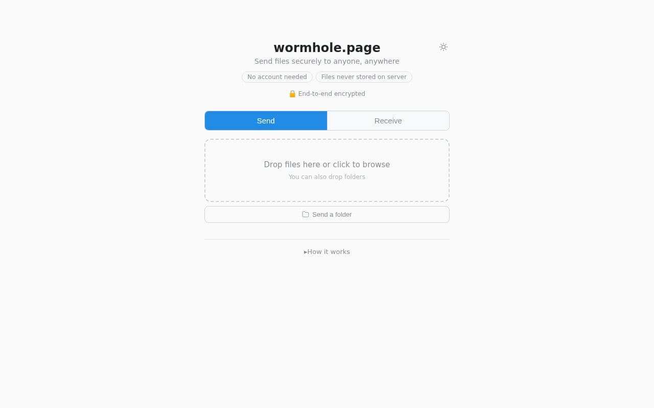 Screenshot of wormhole.page