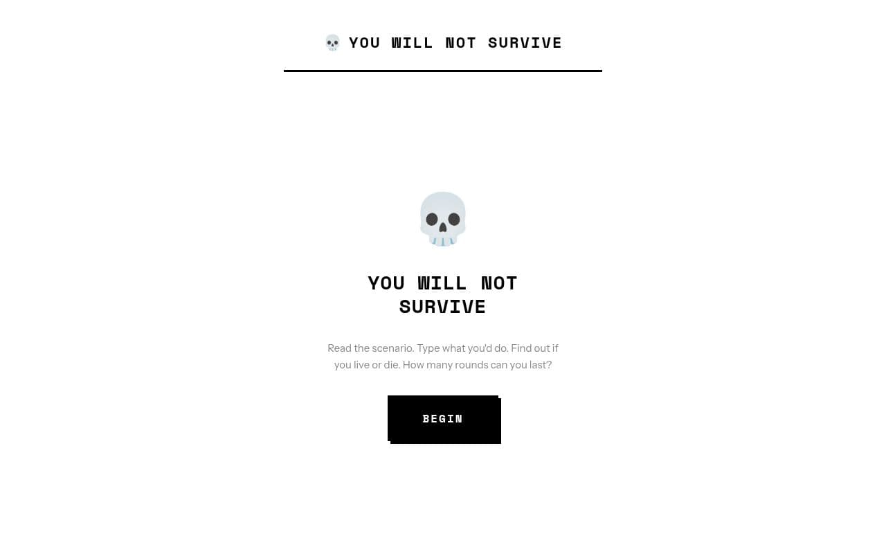 Screenshot of You Will Not Survive