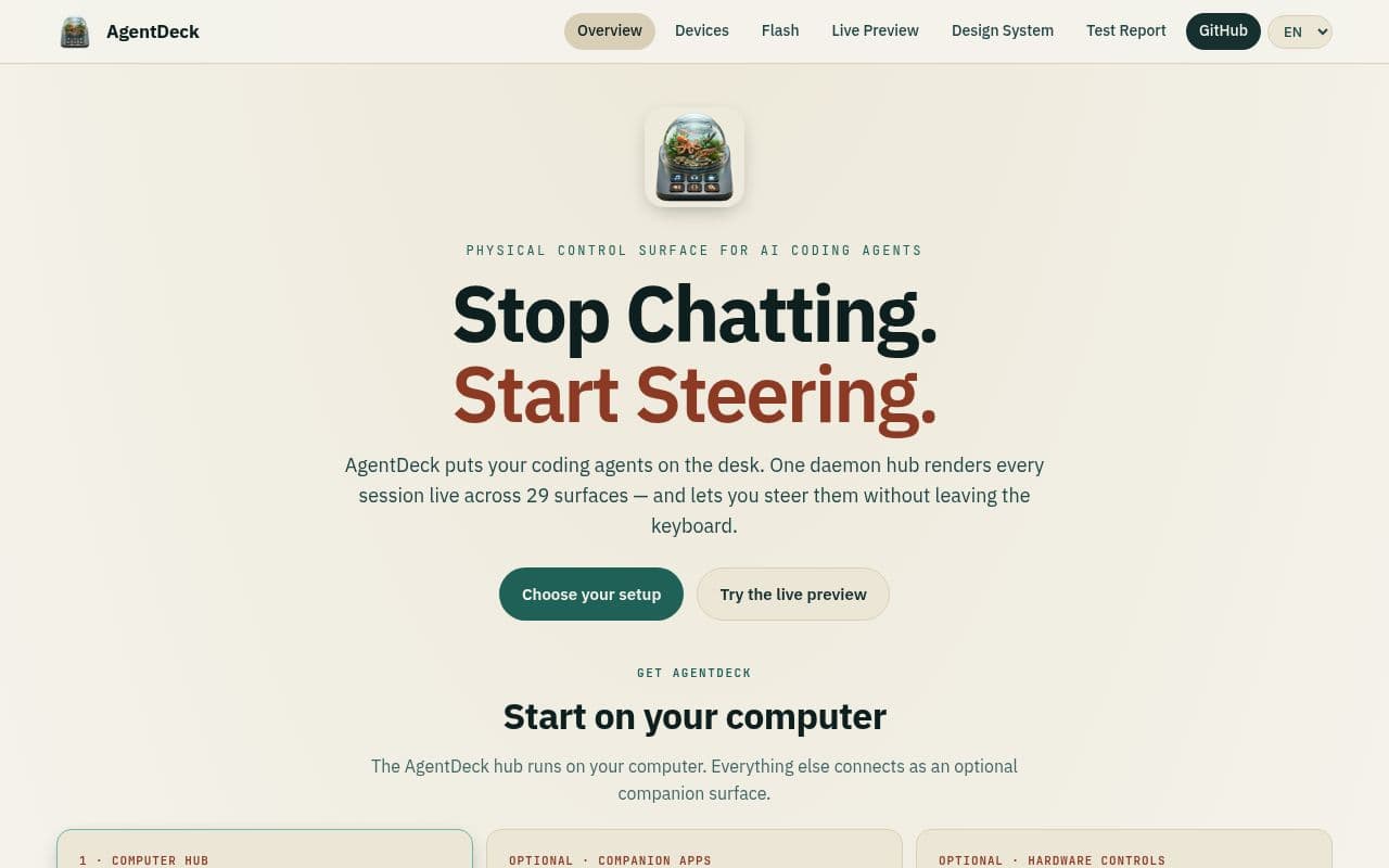 Screenshot of AgentDeck