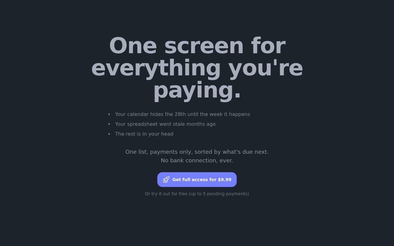 Screenshot of BudgetFast