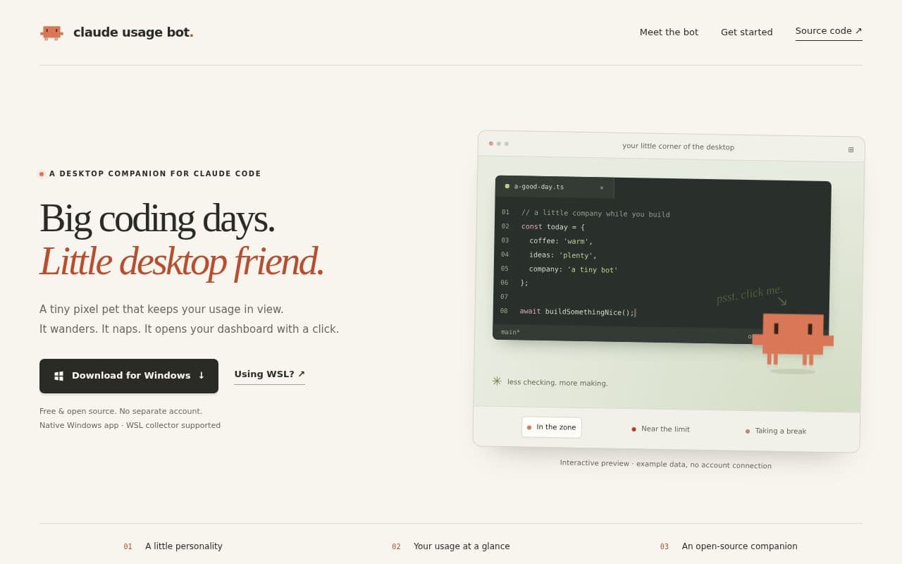 Screenshot of Claude Usage Bot
