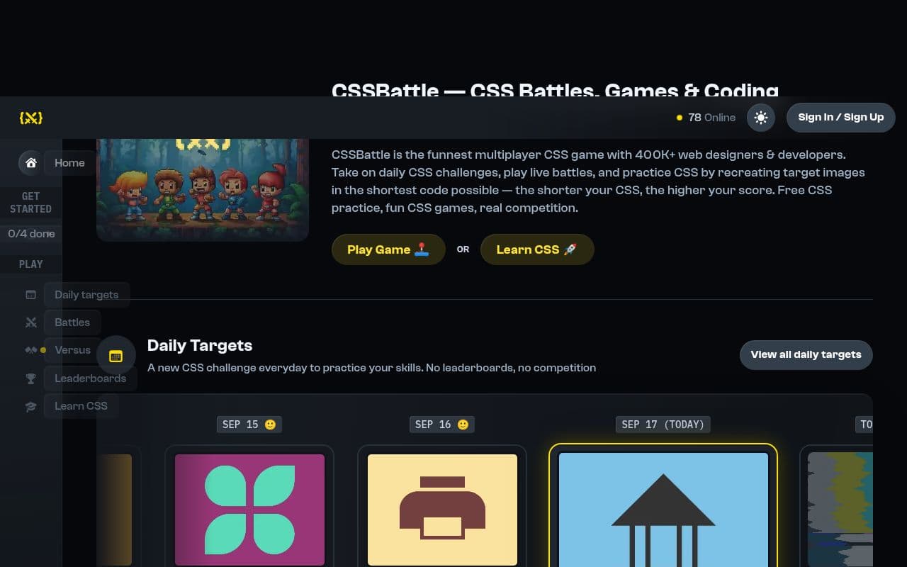 Screenshot of CSS Battle