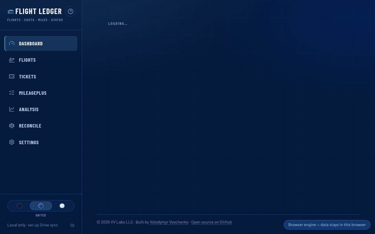 Screenshot of Flight Ledger