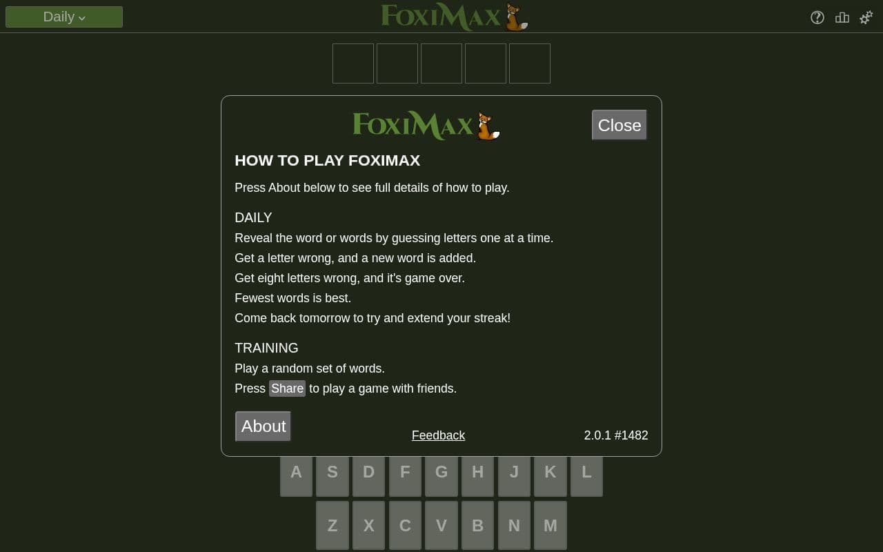 Screenshot of FoxiMax