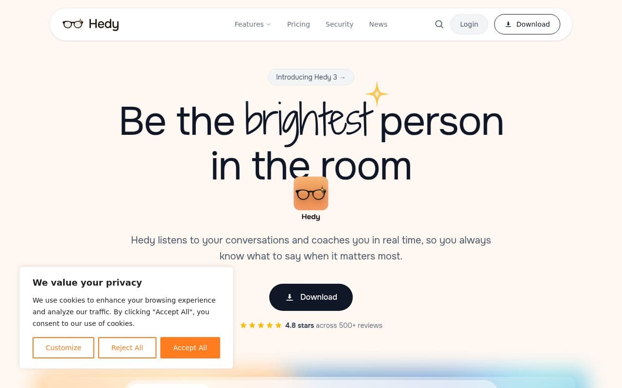 Screenshot of Hedy