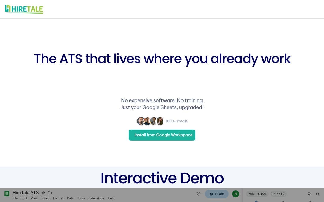 Screenshot of HireTale