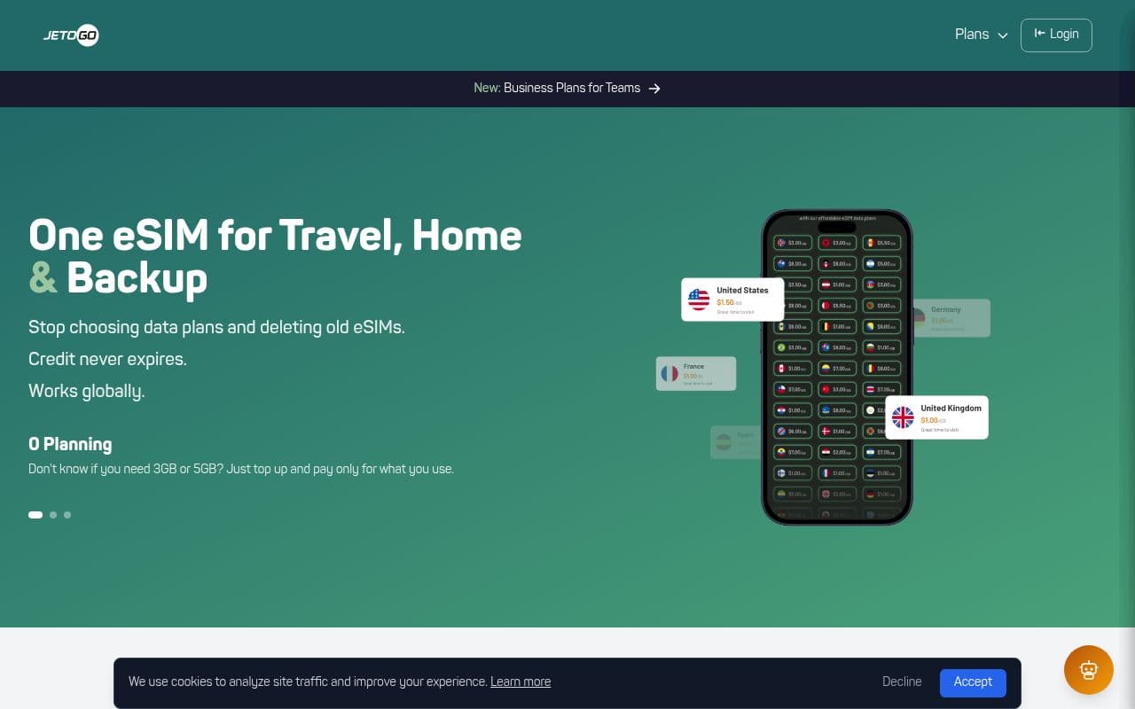 Screenshot of Jetogo