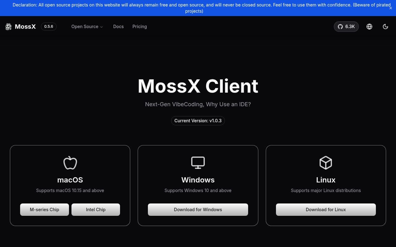 Screenshot of MossX