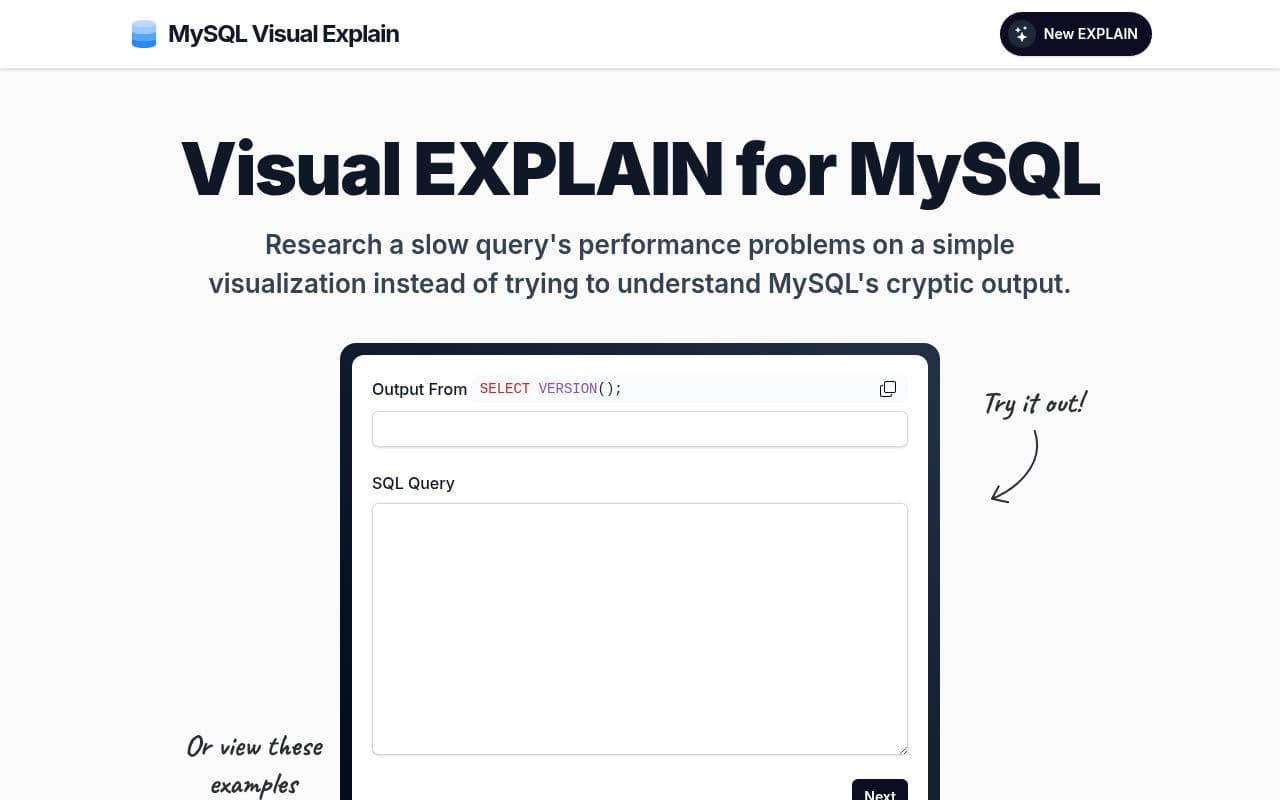 Screenshot of MySQL Visual Explain