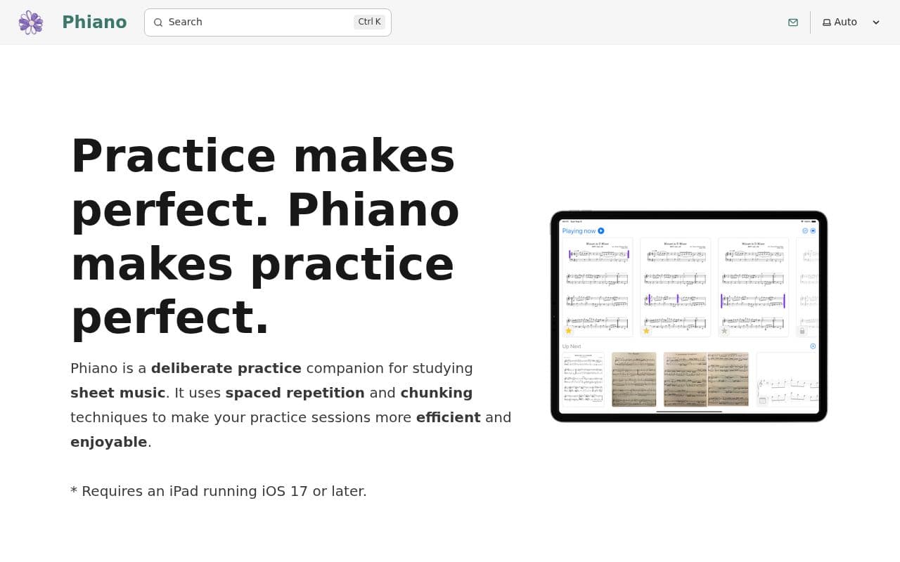 Screenshot of Phiano
