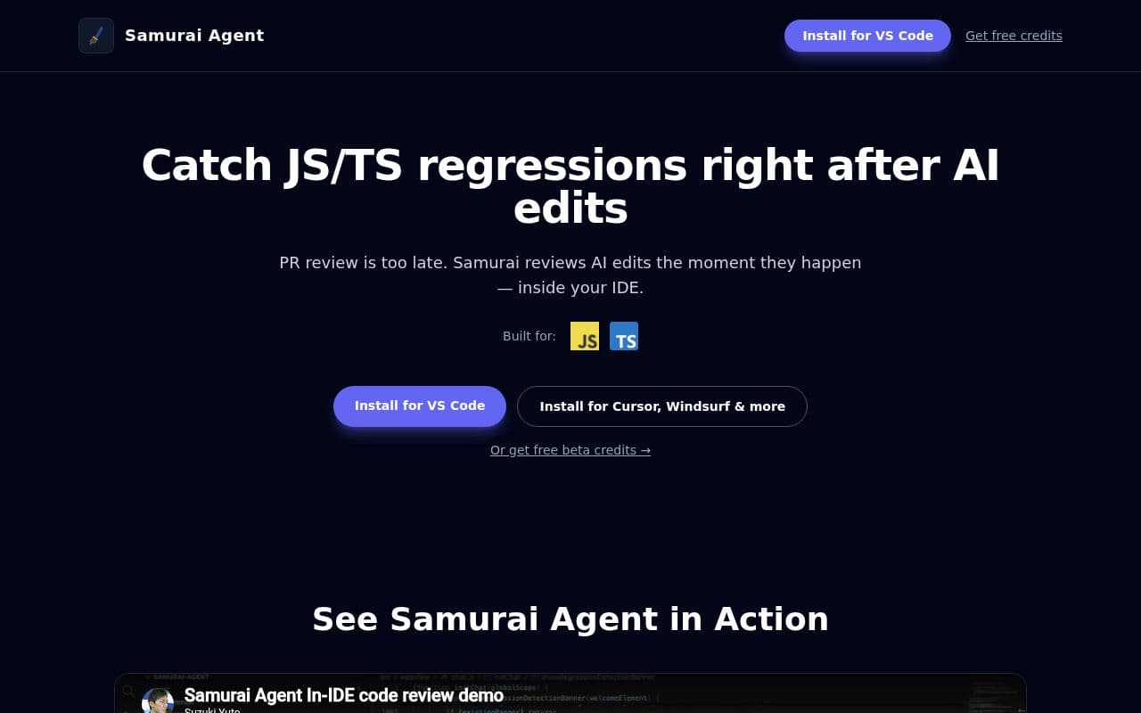 Screenshot of Samurai Agent