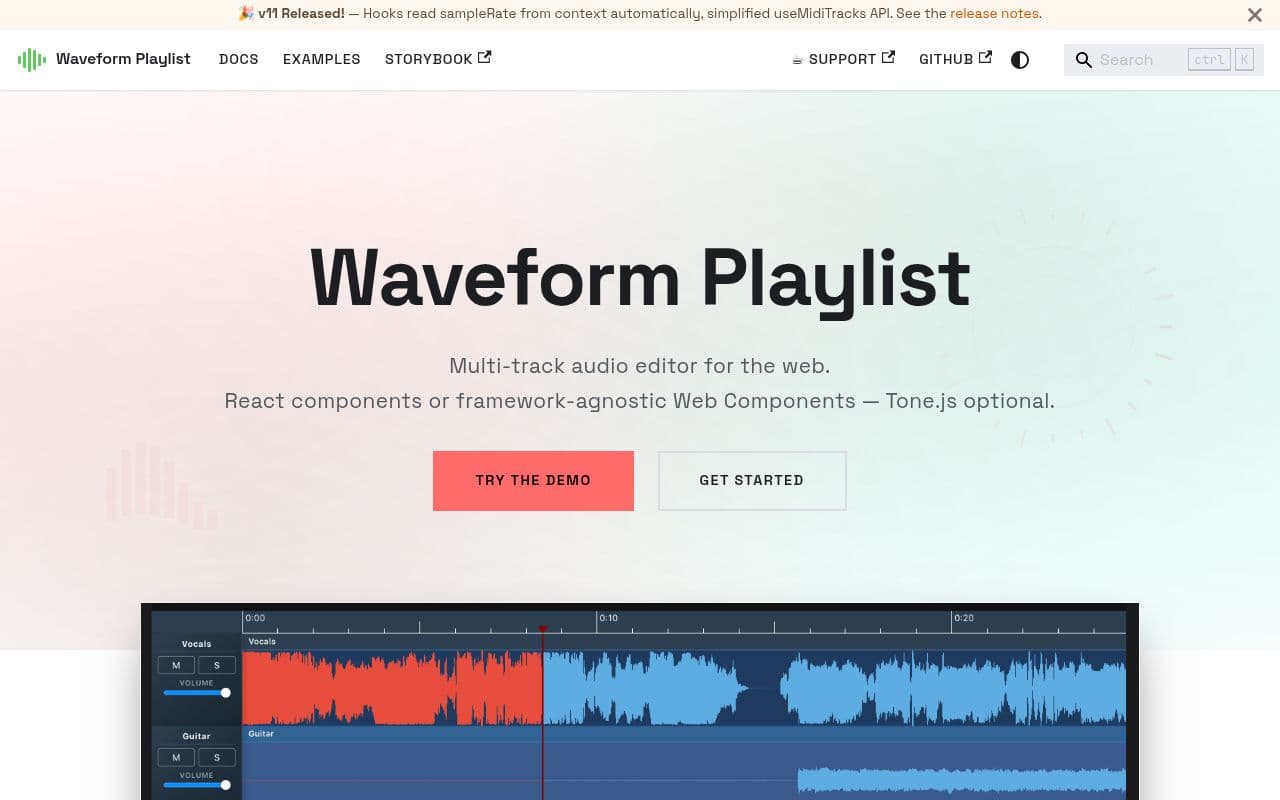 Screenshot of Waveform Playlist