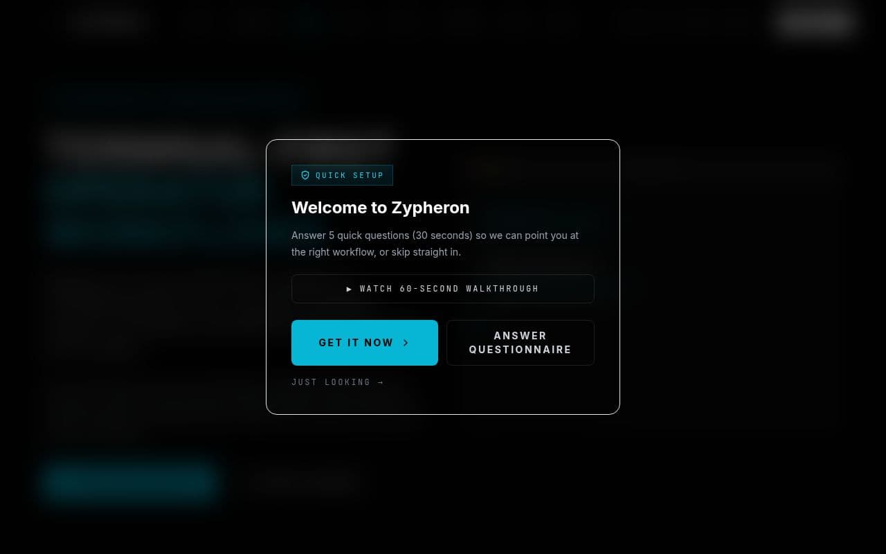 Screenshot of Zypheron CLI